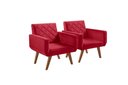 Ver imagem 1 de Kit 2 Poltronas 1 Lugar Anabelle Unidecor Vermelho