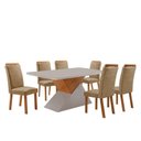 Ver imagem 7 de Mesa de Jantar Aster 6 Lugares Retangular MDF com Vidro 180cm Off White Moderna