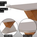 Ver imagem 4 de Mesa de Jantar Aster 6 Lugares Retangular MDF com Vidro 180cm Off White Moderna