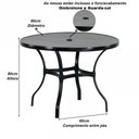 Ver imagem 2 de Mesa Roma com Tampo Ripado 80 Cm Alumínio Cozinha, Edícula, Piscina