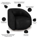 Ver imagem 4 de Kit Sofá 4 Lugares Eron 288cm com Poltrona Giratória Angelina M03 Couríssimo Preto - Lyam Decor