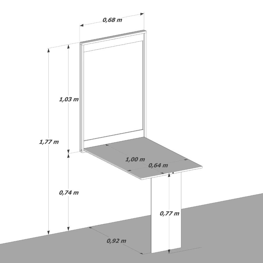 Mesa Dobrável Retrátil de Parede 100cm - Volpi - 4