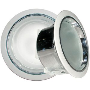 Refletor de Embutir 23cm com Vidro Fosco E-27 2 Lâmpada Max 60W Branco