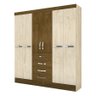 Guarda Roupa Froes C/ 4 Gavetas Avelã Wood / Castanho Wood OOL Moval Móveis - 1