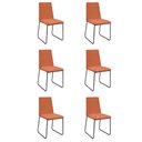 Ver imagem 1 de Kit 6 Cadeiras de Jantar Cozinha Industrial Lexa Veludo - Élpis Móveis - Terracota - Preta