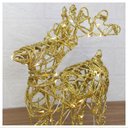 Ver imagem 4 de Rena Aramada Natal Iluminada 30 Led Dourada com Glitter 30cm