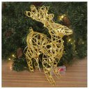Ver imagem 2 de Rena Aramada Natal Iluminada 30 Led Dourada com Glitter 30cm
