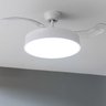 Ventilador Lampada de Teto Led 3 em 1 Grande Retratil Ajustavel Controle Remoto Sala Quarto Casa Esc - 10