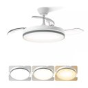 Ver imagem 2 de Ventilador Lampada de Teto Led 3 em 1 Grande Retratil Ajustavel Controle Remoto Sala Quarto Casa Esc