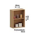 Ver imagem 2 de Armário Aéreo para Cozinha 60cm 2 Portas Lúmina Luciane Móve Freijó/freijó