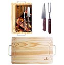Ver imagem 2 de Kit de Churrasco com Tábua Pinus Faca e Garfo