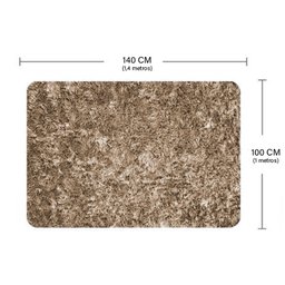 Tapete Peludo para Sala Quarto Macio - Casen Tamanho:140x100cm;cor:bege - 4