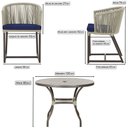 Ver imagem 2 de Mesa com 6 Cadeiras de Jantar Roma 120cm e Noronha em Alumínio Marrom Corda Náutica Estofado 10 Tram