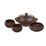Conjunto Ceraflame Cerâmica para Feijoada 4 peças Chocolate - 1