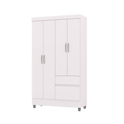 Guarda Roupa Solteiro 4 Portas para Quarto Hospedes:branco - 2