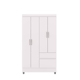 Guarda Roupa Solteiro 4 Portas para Quarto Hospedes:branco - 3