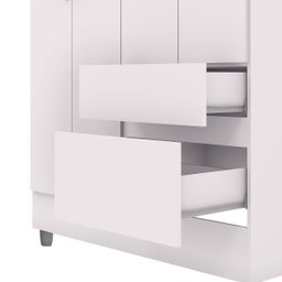 Guarda Roupa Solteiro 4 Portas para Quarto Hospedes:branco - 4