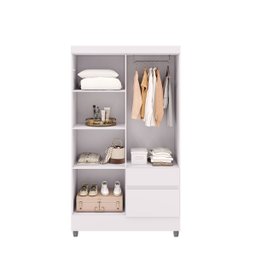 Guarda Roupa Solteiro 4 Portas para Quarto Hospedes:branco - 6
