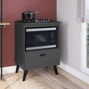 Ver imagem 1 de Balcão com Porta para Forno e Cooktop 4 Bocas Bogota Preto/Grafite
