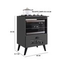 Ver imagem 3 de Balcão com Porta para Forno e Cooktop 4 Bocas Bogota Preto/Grafite