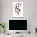 Ver imagem 2 de Quadro Cavalo Branco com Flores 24x18cm - com Vidro:moldura Branca