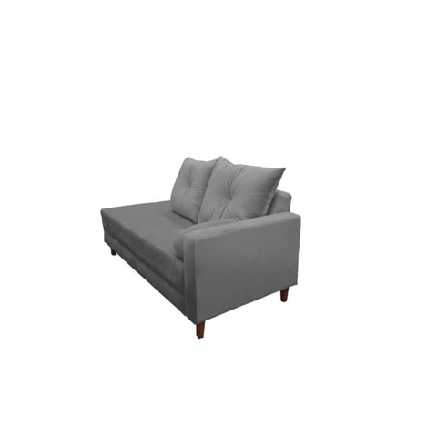Divã Recamier Berlim 1,80 cm Lado Direito Linho Cinza