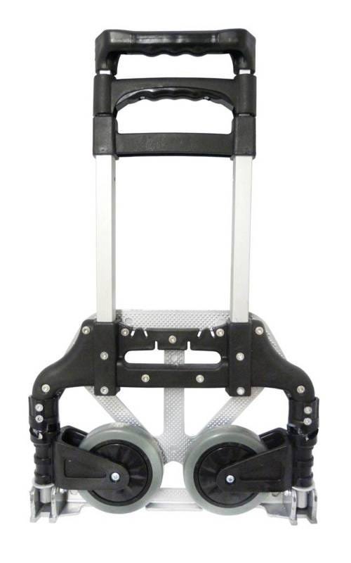 Carrinho de Mao Dobravel de Aluminio com Capacidade ate 80kg Carga Transporte Feira Preto (SU9626) - 5