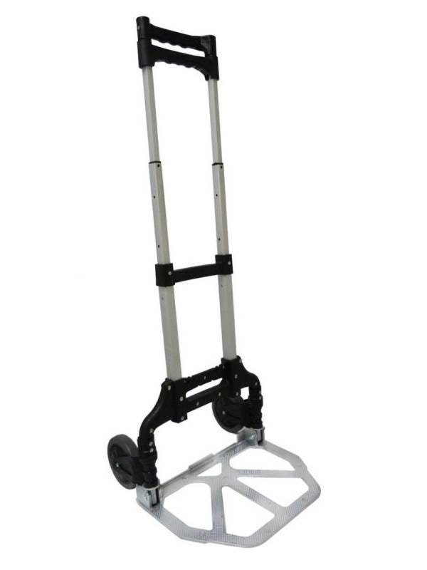 Carrinho de Mao Dobravel de Aluminio com Capacidade ate 80kg Carga Transporte Feira Preto (SU9626) - 4