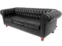 Ver imagem 1 de Sofá Chesterfield Luiz XV 1,80 cm Corano Preto sala de estar/recepção/ barbearia