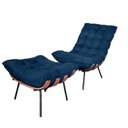 Ver imagem 1 de Kit Puff + Poltrona Decorativa Costela Suede Azul Royal