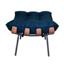 Ver mais imagens de Kit Puff + Poltrona Decorativa Costela Suede Azul Royal