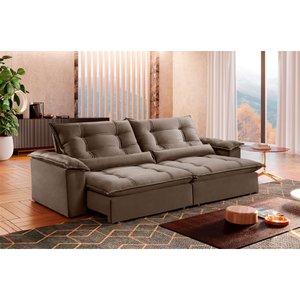 Sofá Retrátil e Reclinável Apolo 2,50m 04 Lugares Mola Ensacada Txr