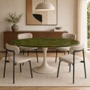 Ver imagem 4 de Mesa de Jantar Saarinen Oval 198x122 cm Tampo Mármore Vitória Régia Base Laca Off White