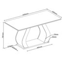 Ver imagem 3 de Conjunto Sala de Jantar 6 Lugares Retangular Tampo de Vidro MDF Tactel Yescasa Bege/Mel/Off White