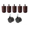 Kit Pé 6,5cm Madeira 5x2 Marrom Cama Box Baú Casal Comum P63 - 1