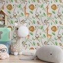 Ver imagem 3 de Papel de Parede Infantil Animais Safari Aquarela-60x300cm