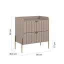 Ver imagem 7 de Mesa de Cabeceira com Gaveta Conect Moriah 60cm Puxadores e Pés Ferro Dourado