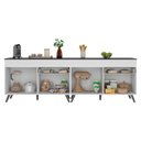 Ver imagem 2 de Kit Armário de Cozinha Gabinete Pia 120cm Veneza Multimóveis Mp2159 Branco/preto