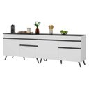 Ver imagem 1 de Kit Armário de Cozinha Gabinete Pia 120cm Veneza Multimóveis Mp2159 Branco/preto