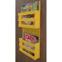 Ver imagem 3 de Revisteiro de Parede Porta Revistas Livros Amarelo Laca