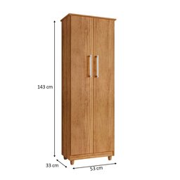 Armário Lavanderia Multiuso Nina 2 Portas Cedro - Saga Decor - 4