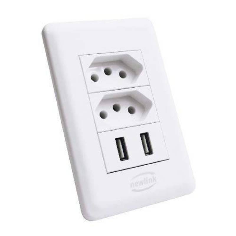 Ver imagem 1 de Tomada Dupla com Duas Portas Ubs 10a Newlink