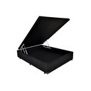 Ver imagem 1 de Cama Box Baú Viúva Suede Preto 128x188x42