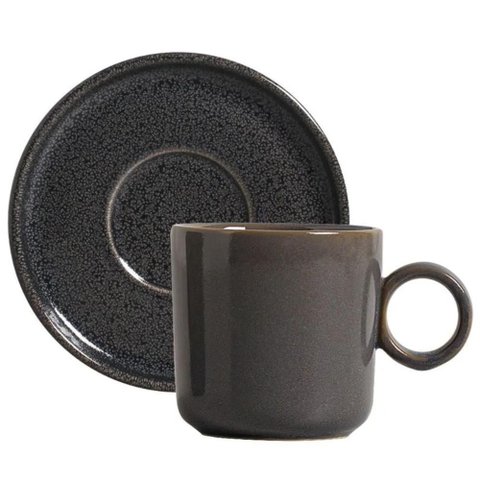 Xícara de Chá com Pires Cerâmica Basic Dove 150ml Porto Brasil Avulsa Day By Day