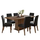 Ver imagem 2 de Conjunto Sala de Jantar Tampo de Madeira 6 Cadeiras Rustic/Oxford Grasse Madesa