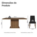 Ver imagem 3 de Conjunto Sala de Jantar Tampo de Madeira 6 Cadeiras Rustic/Oxford Grasse Madesa