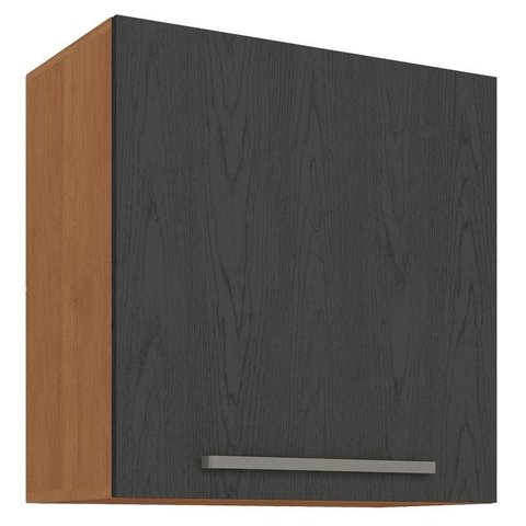 Armário Aéreo 59 Cm Favorita 1 Porta Cinamomo Preto Catedral Fosco - Zanzini