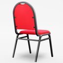 Ver imagem 5 de Kit 3 Cadeiras Hoteleiras Auditório Empilhável Sintético M23 Vermelho - Mpozenato