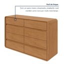 Ver imagem 6 de Cômoda para Quarto 8 Gavetas Puxador Embutido Loop 152cm Marrom Amêndoa Clean