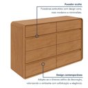 Ver imagem 7 de Cômoda para Quarto 8 Gavetas Puxador Embutido Loop 152cm Marrom Amêndoa Clean